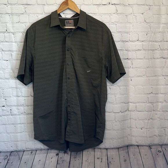 511 Tactical Mens Green Vented Fishing Snap Closure Shirt size L Large LOOK - Picture 1 of 15